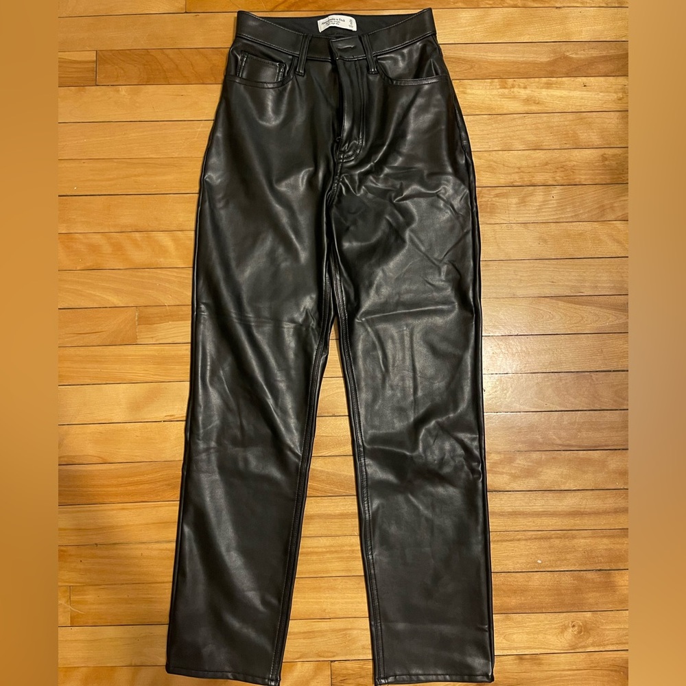 Abercrombie leather pants - ankle high rise long length